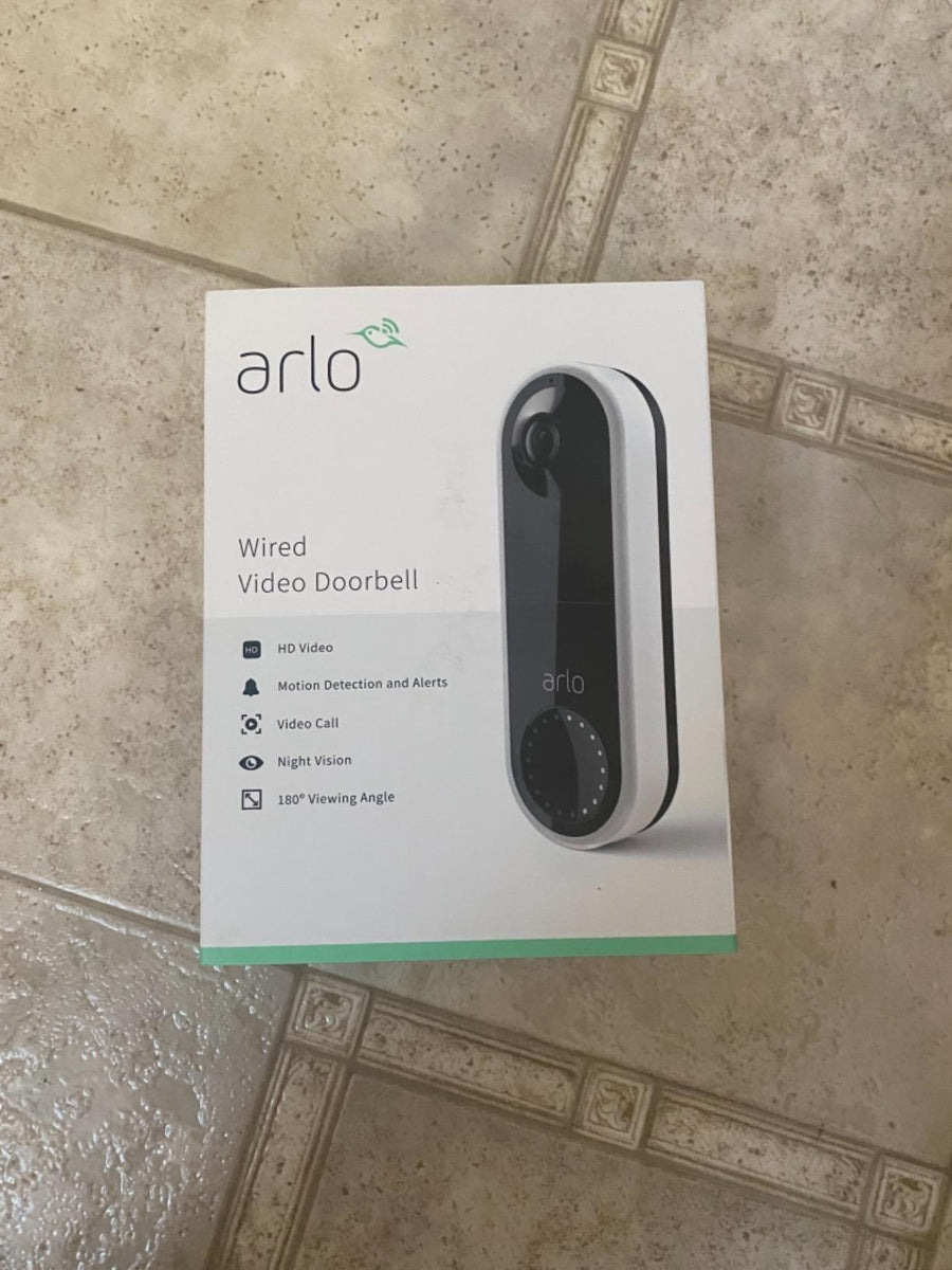 ARL410 Arlo Essential Wired Video Doorbell HD Video, 180° View(wiring  required)