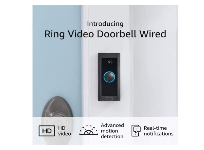 DBR110 Hardwired Ring Doorbell (Works with Alexa) –