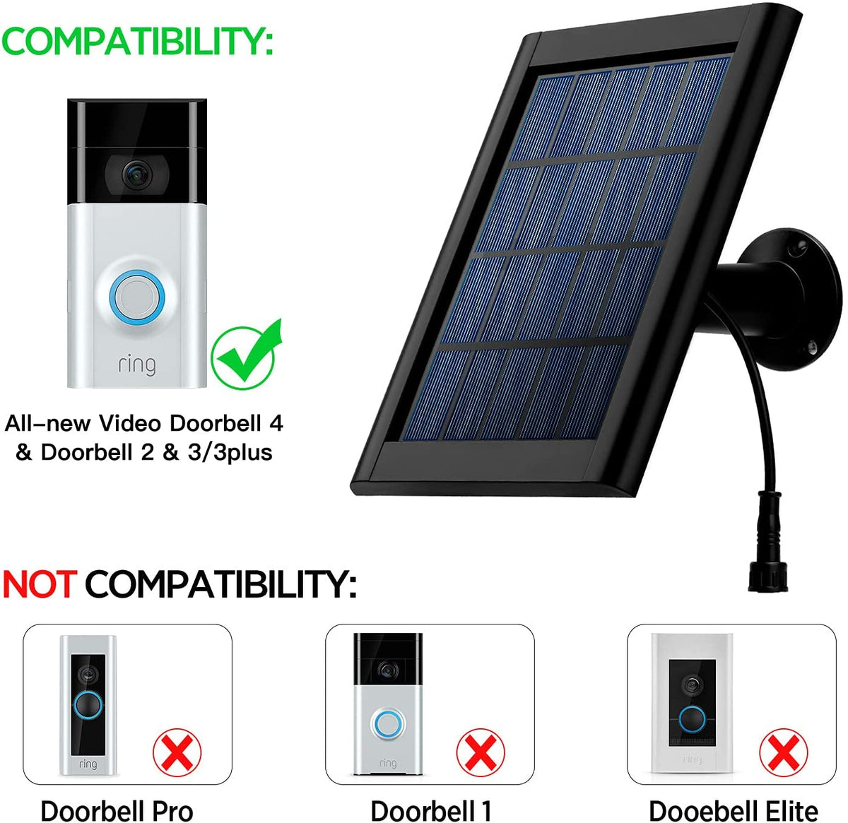 Doorbell 2nd Gen Ring Doorbell Solar Doorbell 2nd Gen Solar Panel