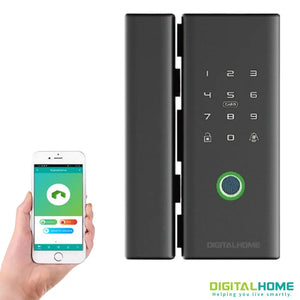 Gl150 Smart Glass Door Lock With Fingerprint And Smartphone Access