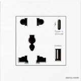 SK200 Square Wall Socket with USB/Type C - shop_name