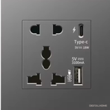 SK200 Square Wall Socket with USB/Type C - shop_name