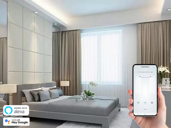 MCS100 Smart Motorized Curtain Solution (Works with Alexa and Google Assistant)